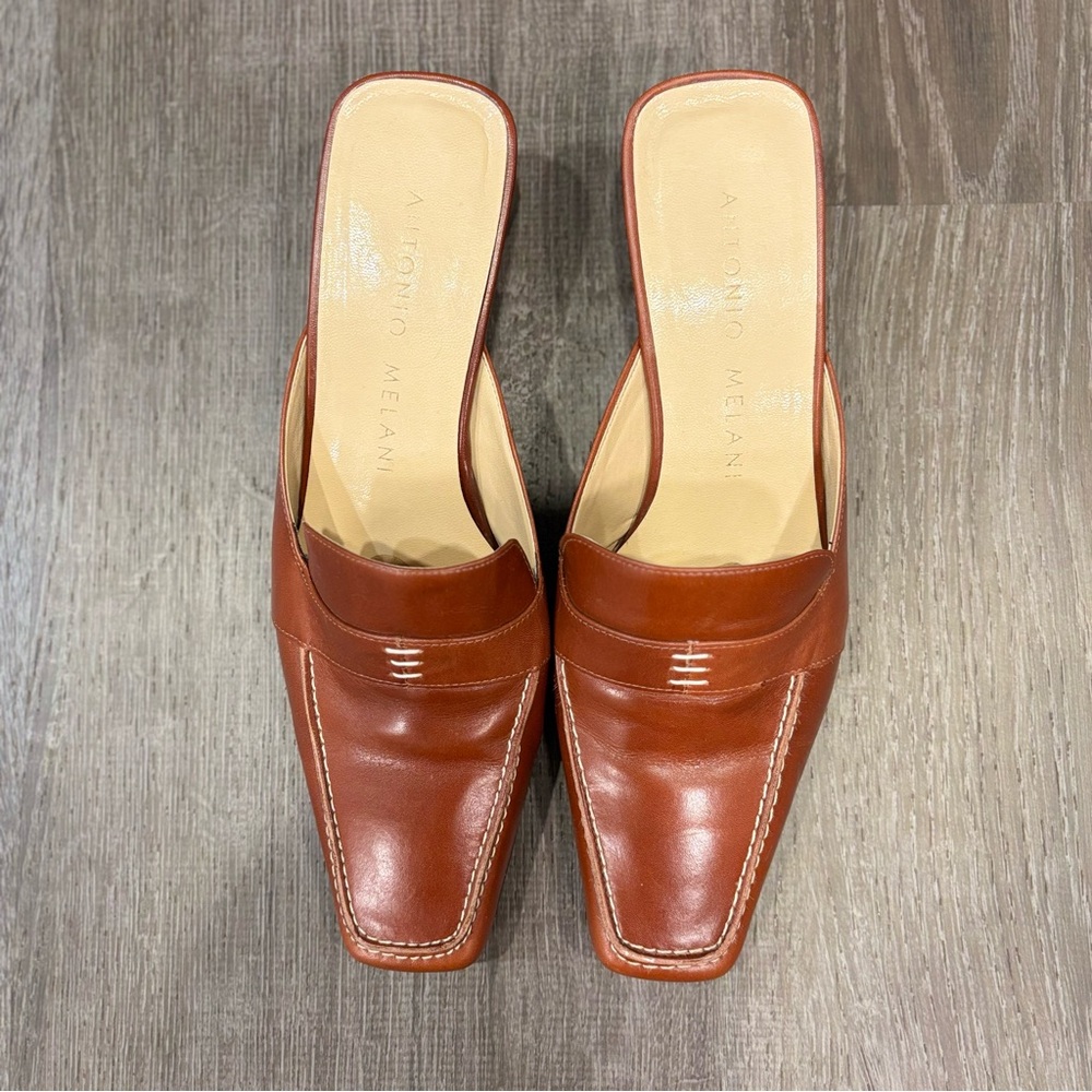 Antonio Melani Mule Brown Shoes 7 - Picture 2 of 5